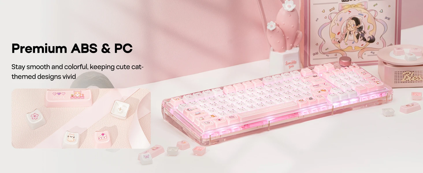 Kiiboom Mewsic Jelly Keycap Set 122 Mao Profile Abs+PC 10