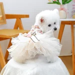 Spring Summer Tutu Dog Wedding Party Dress with 3D Flower 3 | PricZone