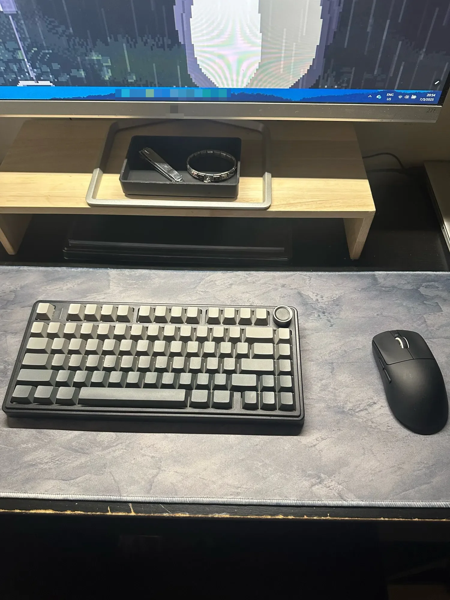 Gray Large/Small Overlocked Mousepad XXL Desktop Gaming Mat 14