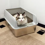 Stainless Steel Cat Litter Box Semi Open High Sided Pan 4 | PricZone