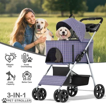 Foldable Pet Stroller for Small to Medium Dogs: Detachable 2