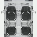 Universal All Weather Car Floor Mats Set Red Geometric 4 | PricZone