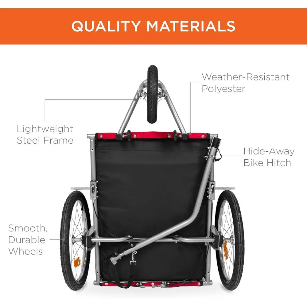 2In1 Dog Bike Trailer Pet Stroller Cycle Carrier WHitch 6 | PricZone 2 In 1 Dog Bike Trailer Pet Stroller Cycle Carrier WHitch 6 | PricZone