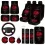 19Pc Red Rose Car Seat Cover Set with Floor Mats