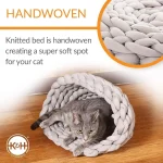 Knitted Cat Bed Round Lexible Pet Gray 17 X 4 Inches 4 | PricZone