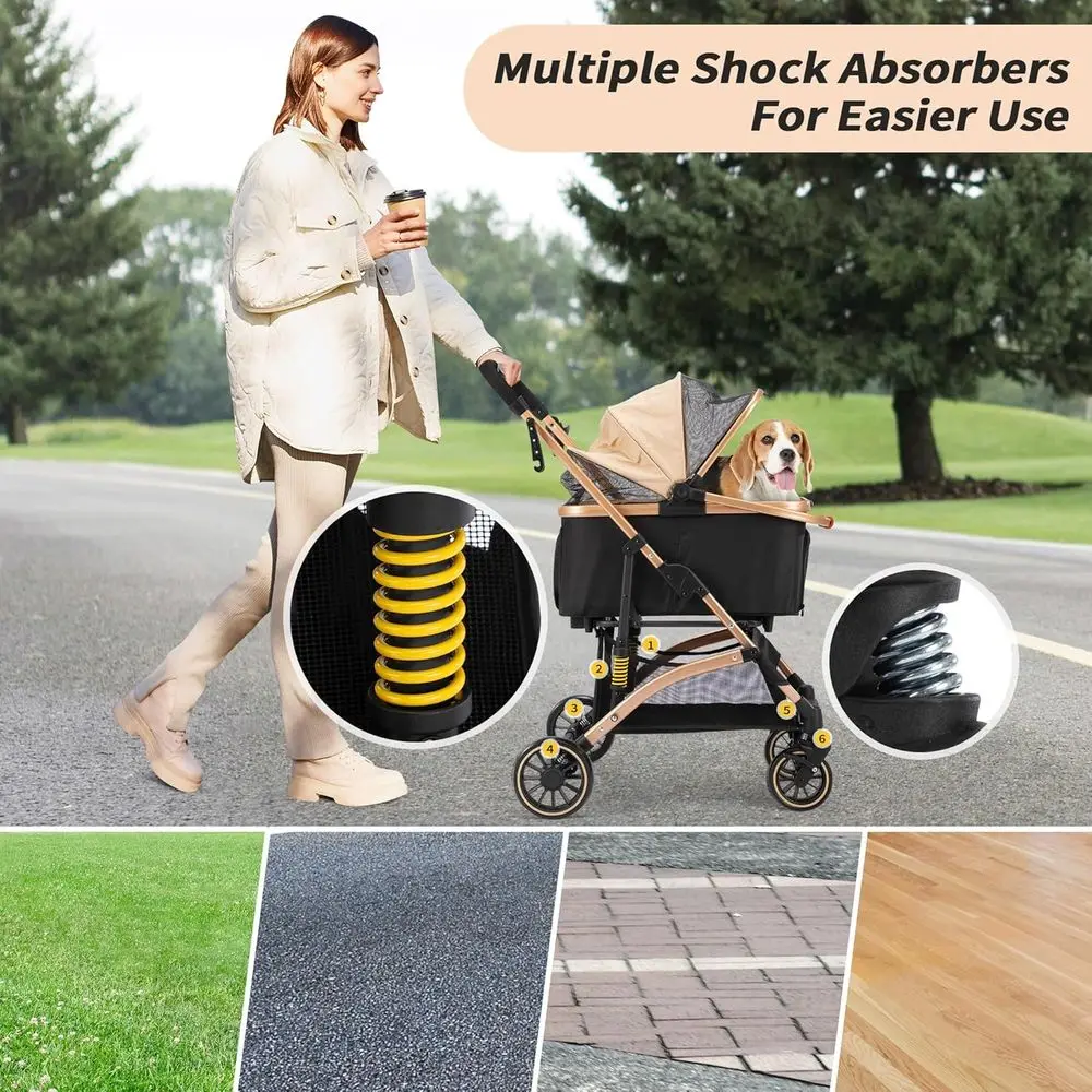 Dog Stroller Or Pets One Hand Old Puppy with 6 Shocks 3 | PricZone Dog Stroller Or Pets One Hand Old Puppy with 6 Shocks 3 | PricZone