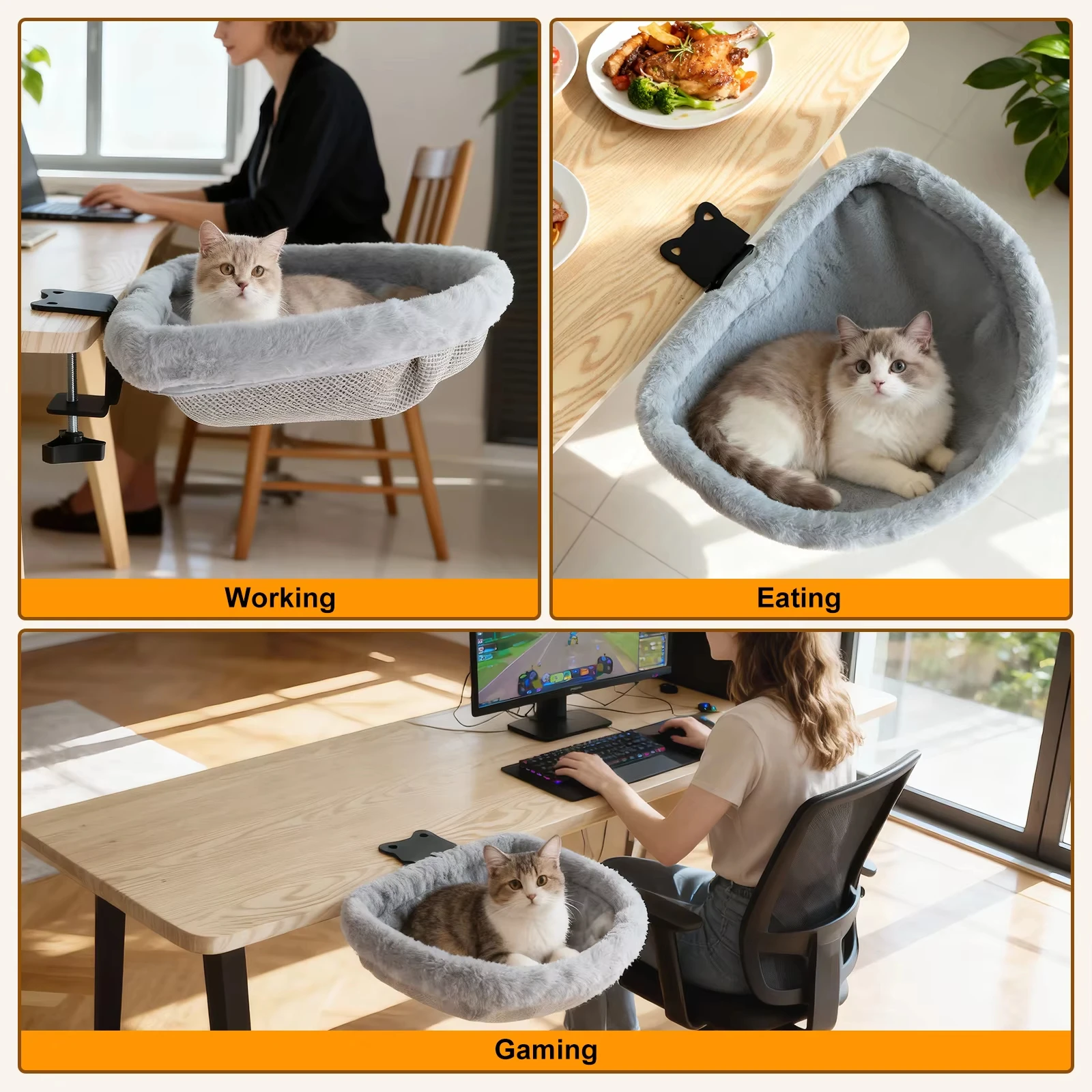 Foldable SemiCircular Cat Desk Bed Space Saving Hammock 3 | PricZone Foldable Semi Circular Cat Desk Bed Space Saving Hammock 3 | PricZone