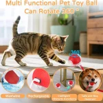 Rechargeable Interactive Cat Ball Toy with Faux Tail 3 | PricZone
