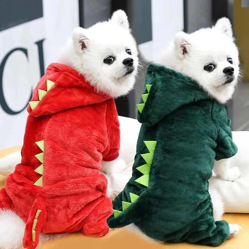 Dinosaur Dog Fleece Jumpsuits Winter Coat for Small Dogs 5 | PricZone Dinosaur Dog Fleece Jumpsuits Winter Coat for Small Dogs 5 | PricZone