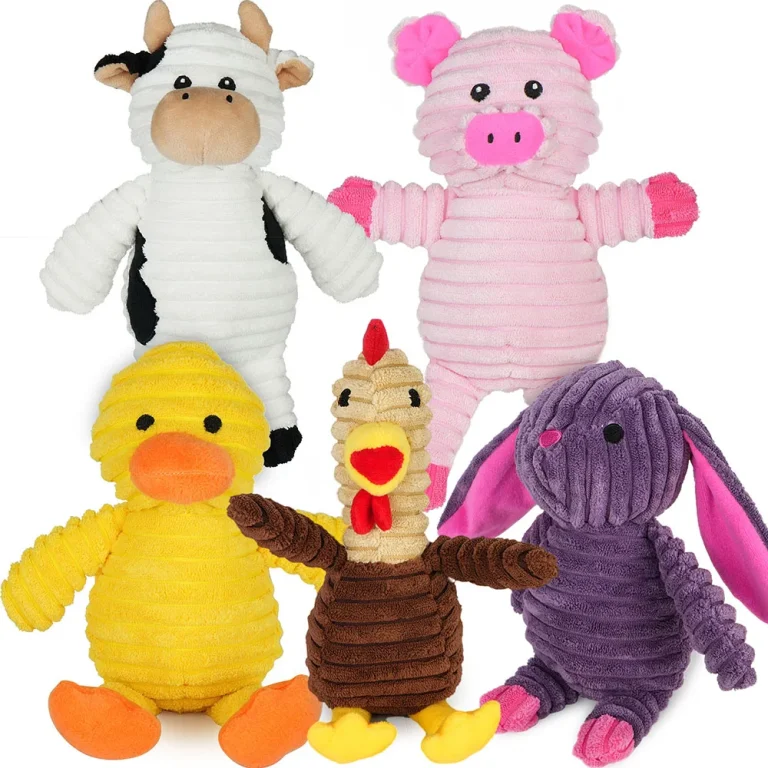 5 Pack Dog Toys Plush Squeaky Assortment Value Bundle product image