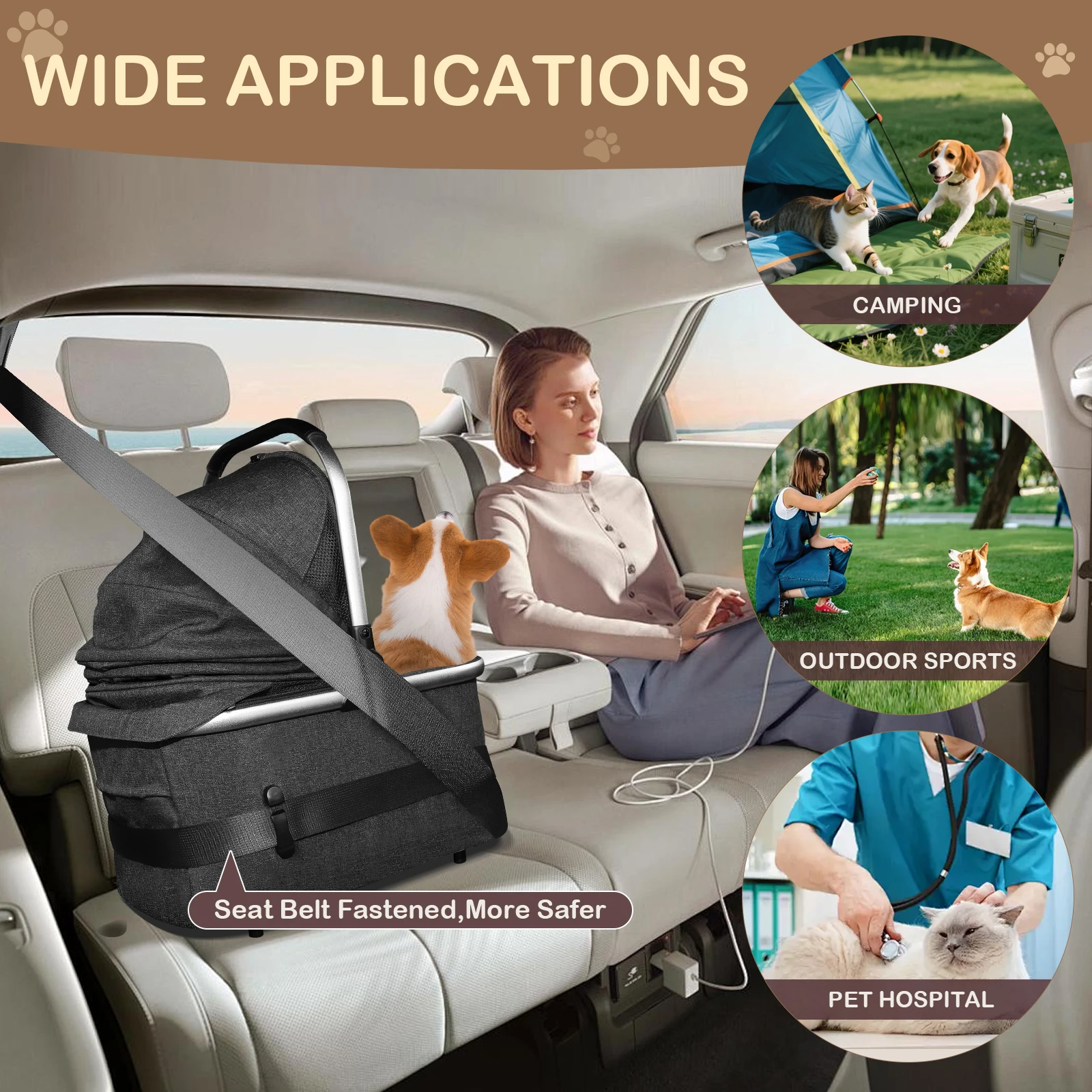 Lightweight Pet Stroller for Medium Dogs SmoothRide 4In1 7 | PricZone Lightweight Pet Stroller for Medium Dogs Smooth Ride 4 In 1 7 | PricZone