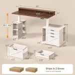 Adjustable Height Computer Desk with Storage and Drawers 2 | PricZone Adjustable Height Computer Desk with Storage and Drawers 2 | PricZone