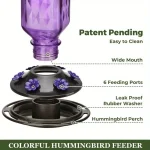 Hanging Glass Hummingbird Feeder Outdoor Bird Leak Proof 6 | PricZone