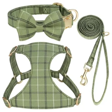 Extra Small Dog Harness Collar and Leash Set with Bowtie 1