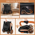 Foldable Pet Stroller for Medium Dog Cat Travel Carrier 4 | PricZone Foldable Pet Stroller for Medium Dog Cat Travel Carrier 4 | PricZone