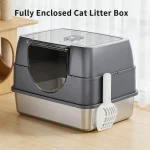 Extra Large Stainless Steel Litter Box with Lid High Sided 3 | PricZone
