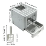 Enclosed Stainless Steel Cat Litter Box with Lid Scoop 6 | PricZone