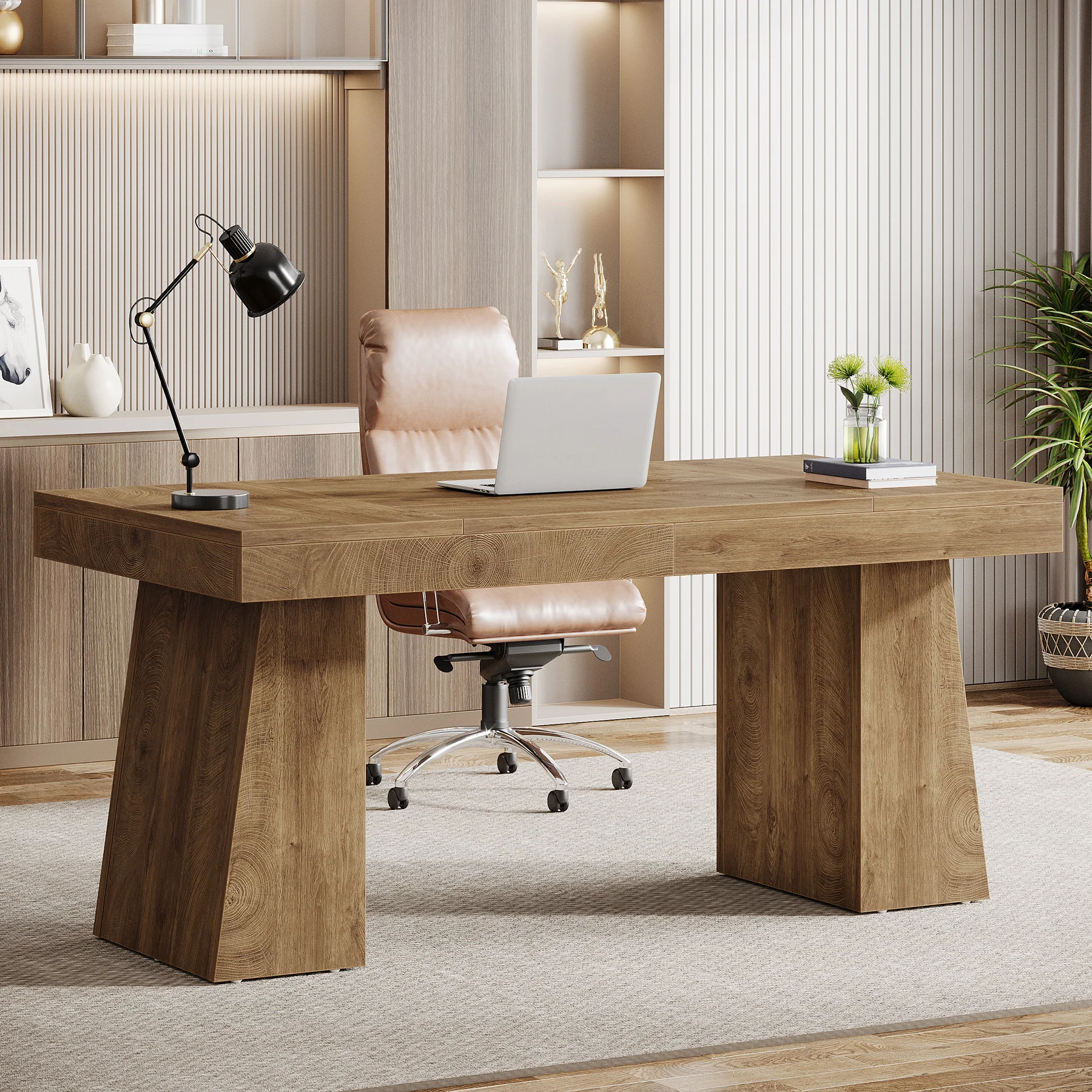 Tribesigns Executive Desk with Double Pedestal 3 | PricZone Tribesigns Executive Desk with Double Pedestal 3 | PricZone