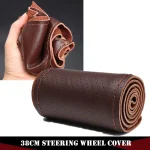 38Cm Genuine Leather Steering Wheel Cover with Hand Sewing 1 | PricZone