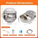 Stainless Steel Cow Dog Water Dispenser with Float Ball 8 | PricZone