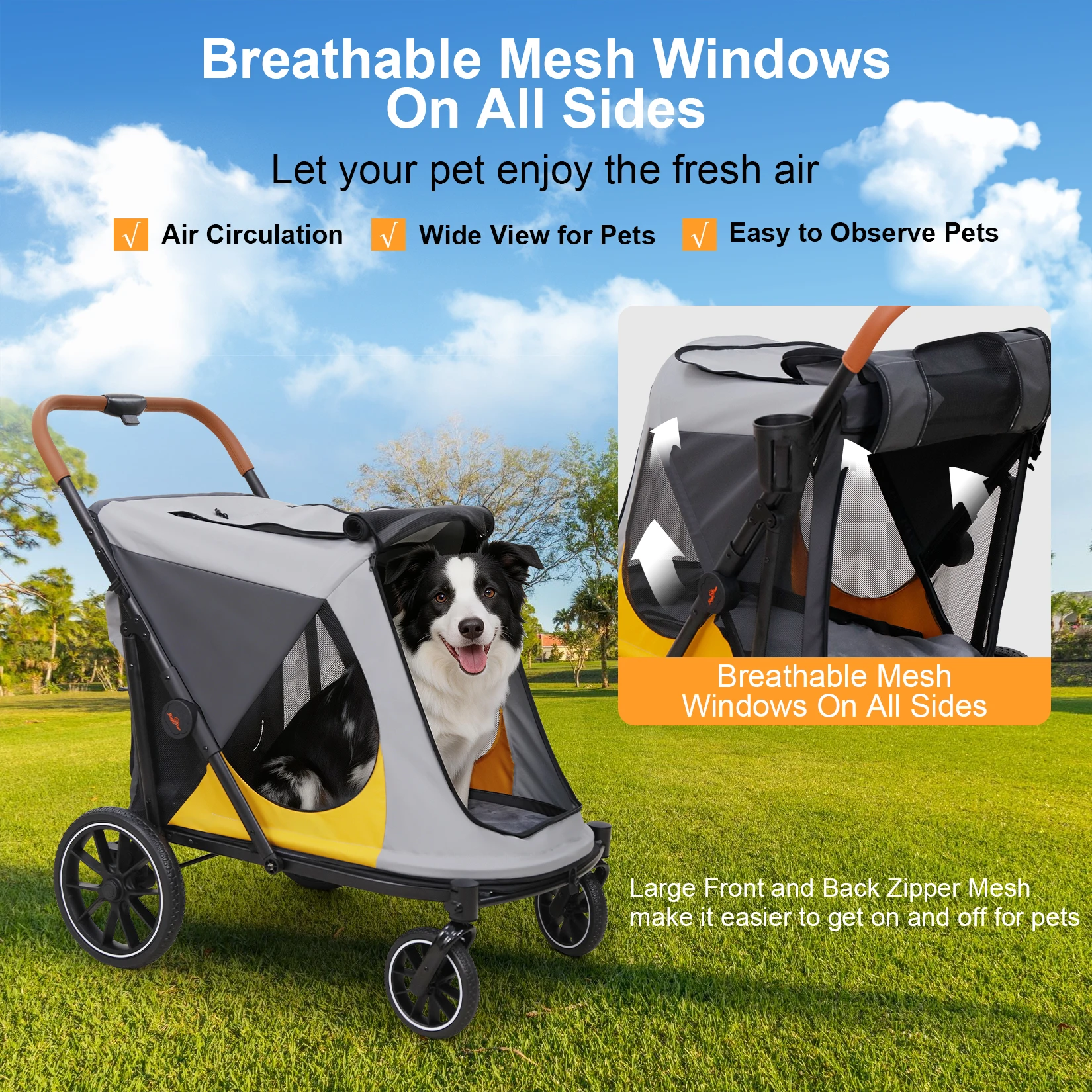 Large Foldable Pet Dog Stroller Rolling Dogs Cat Carrier 7 | PricZone Large Foldable Pet Dog Stroller Rolling Dogs Cat Carrier 7 | PricZone