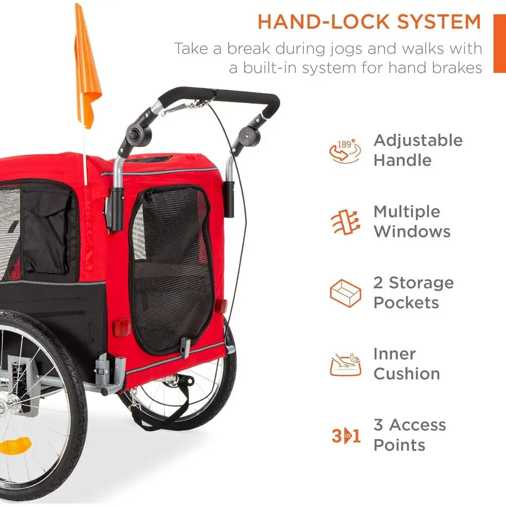 2In1 Dog Bike Trailer Pet Stroller Cycle Carrier WHitch 5 | PricZone 2 In 1 Dog Bike Trailer Pet Stroller Cycle Carrier WHitch 5 | PricZone