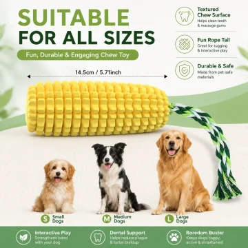 CornShaped Interactive Dog Toy for Aggressive Chewers 2 | PricZone Corn Shaped Interactive Dog Toy for Aggressive Chewers 2 | PricZone