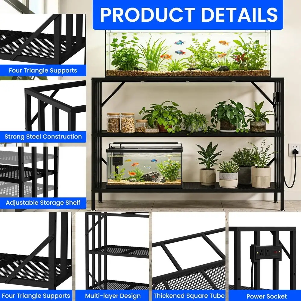 5575 Gallon Ish Tank Stand with Power Outlet Heavy Duty 3 | PricZone 55 75 Gallon Ish Tank Stand with Power Outlet Heavy Duty 3 | PricZone