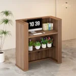 Reception Desk with Fluted Round Corner Modern Design 6 | PricZone