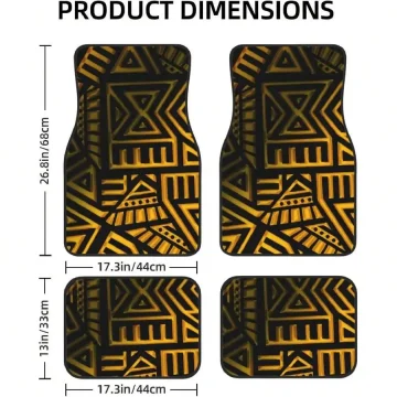Afrocentric Geometric Car Floor Mats Full Sets 2