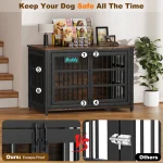 Dog Crate Furniture with Casters Heavy Duty Kennel Indoor 4 | PricZone