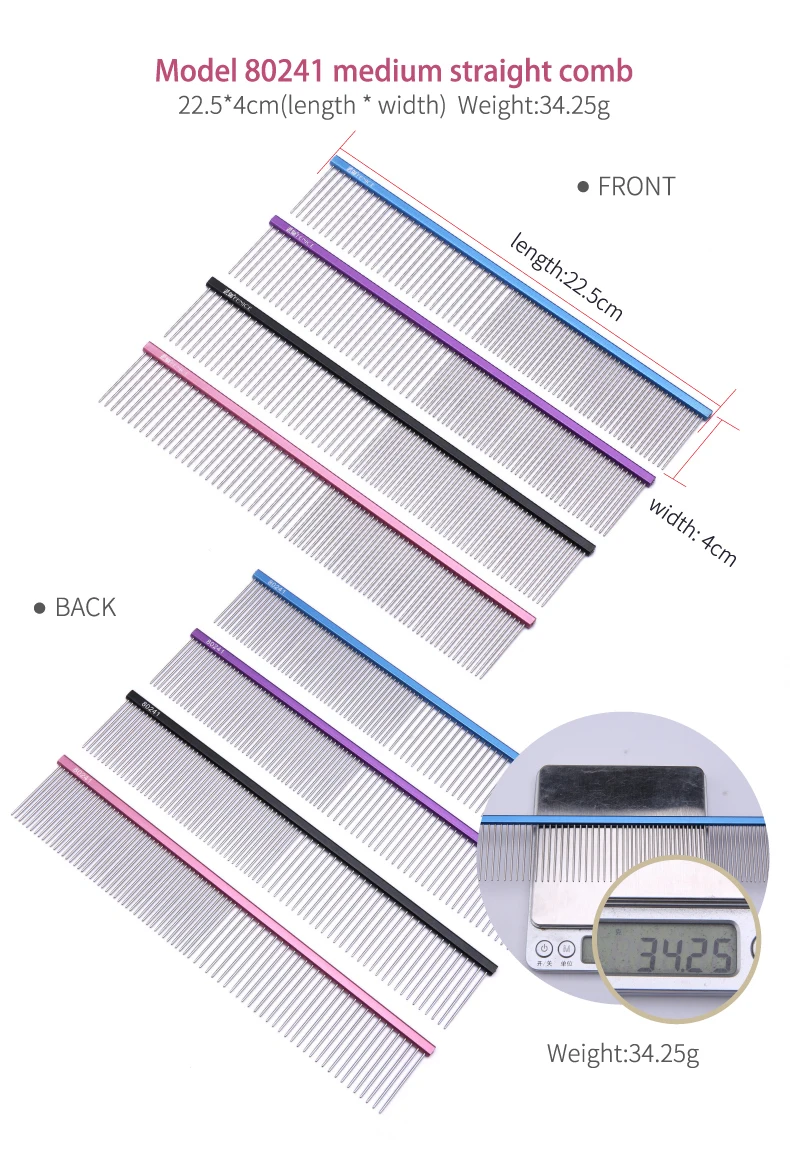 Fenice Metal Comb for Dogs Stainless Steel Pet Dog Cat Pin 35