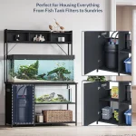 90 Gallon Aquarium Stand with LED Lights Cabinet Storage 5 | PricZone