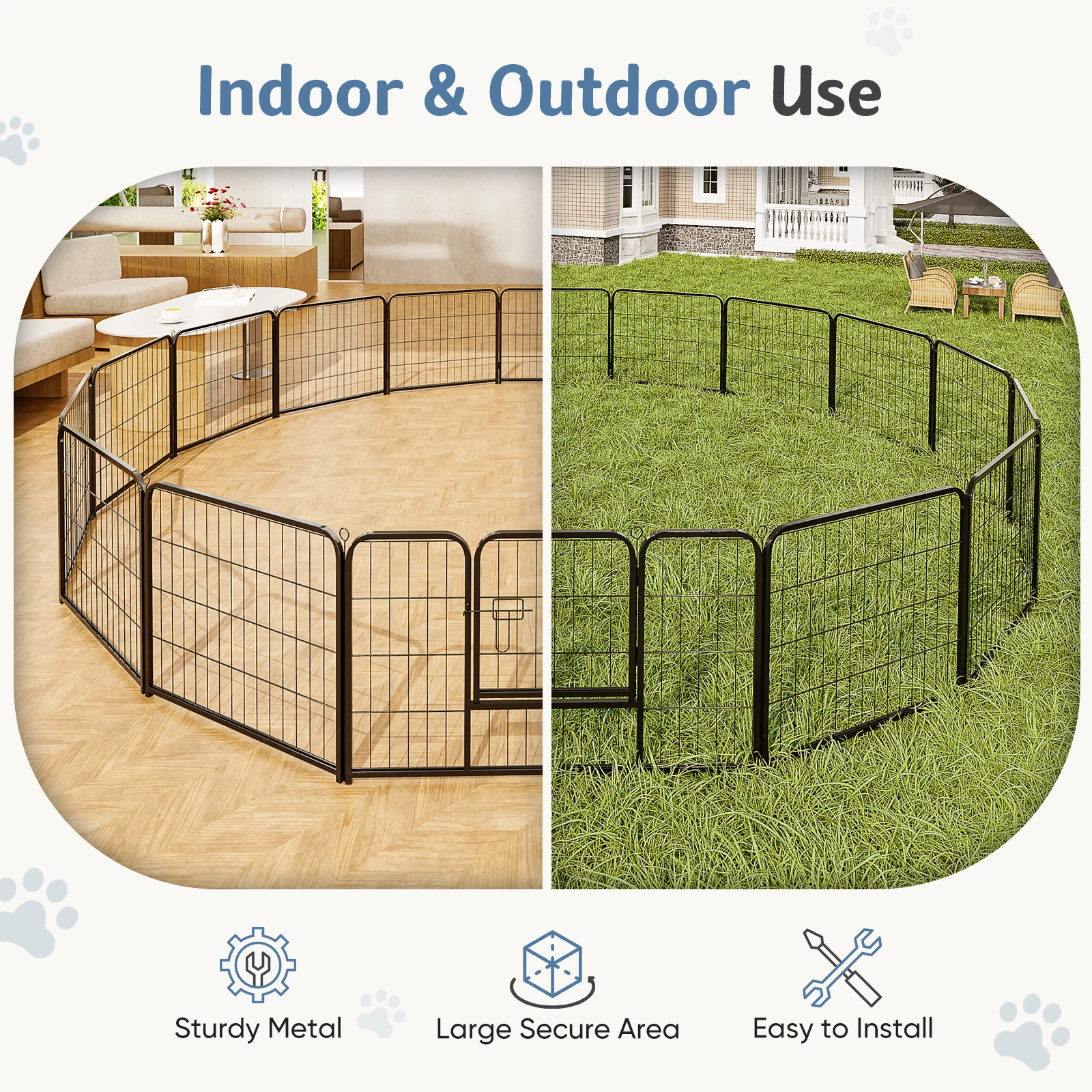 Jhk 16 Panels Dog Playpen Pet Fence Metal 24 Inch To 32 3 | PricZone Jhk 16 Panels Dog Playpen Pet Fence Metal 24 Inch To 32 3 | PricZone