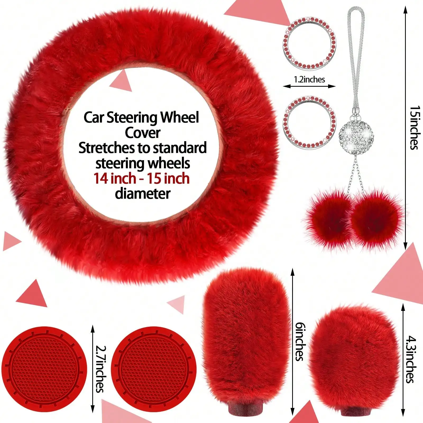 Piece Luxury Car Seat Cover Set with Soft Fluffy Steering 5 | PricZone Piece Luxury Car Seat Cover Set with Soft Fluffy Steering 5 | PricZone