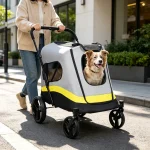 2 Size One Click Folding Dog Stroller 4 Wheel Jogger 3 | PricZone