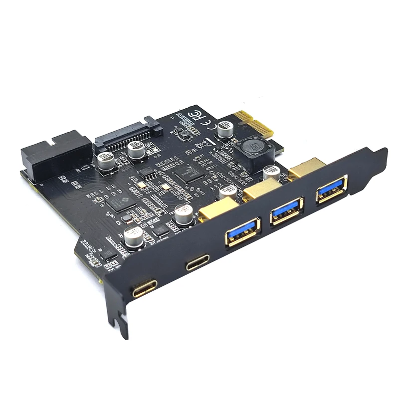 USB 3.0 Port Expansion Card with 2 Type-C and 3 A Ports 9