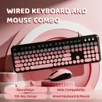 Cute Retro Round Aesthetic Typewriter Keyboard Mouse Set 3 | PricZone Cute Retro Round Aesthetic Typewriter Keyboard Mouse Set 3 | PricZone