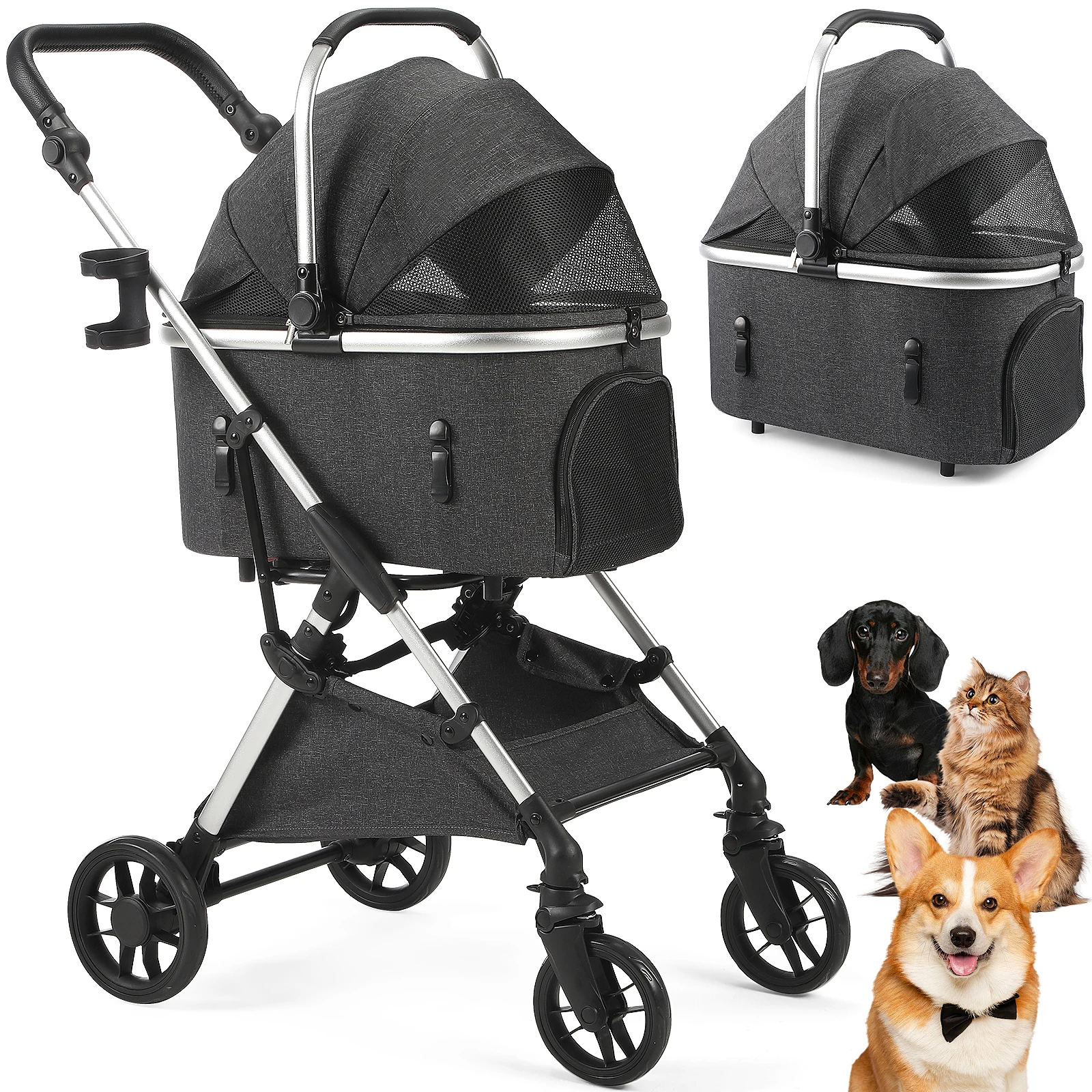 Lightweight Pet Stroller for Medium Dogs SmoothRide 4In1 1 | PricZone Lightweight Pet Stroller for Medium Dogs Smooth Ride 4 In 1 1 | PricZone