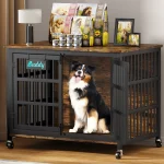 Dog Crate Furniture with Casters Heavy Duty Kennel Indoor 1 | PricZone