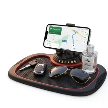 In-1 Car Anti-Slip Mat with Rotating Phone Holder 2