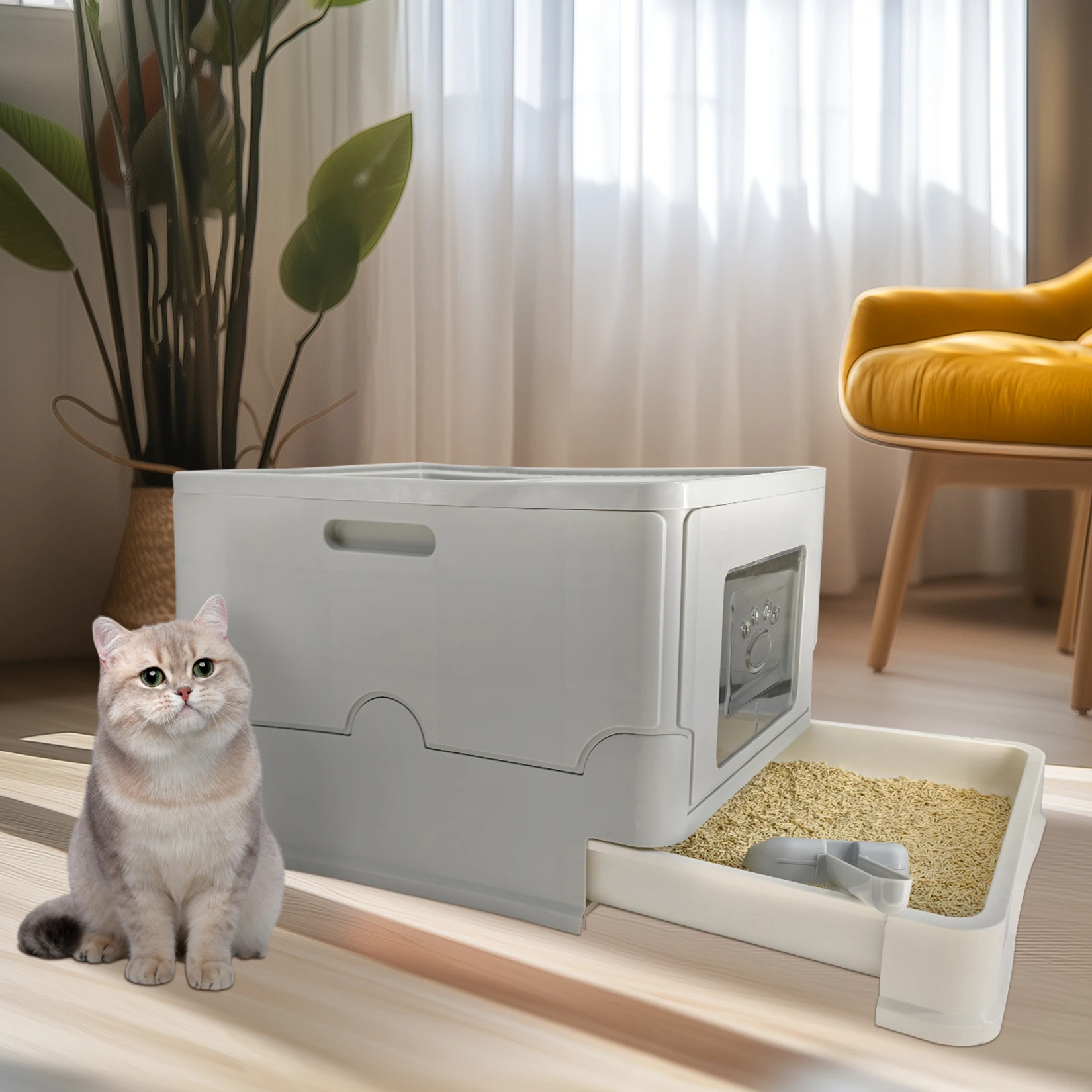 4Style Cat Litter Box with Lid Large Kitty Enclosed 6 | PricZone 4 Style Cat Litter Box with Lid Large Kitty Enclosed 6 | PricZone