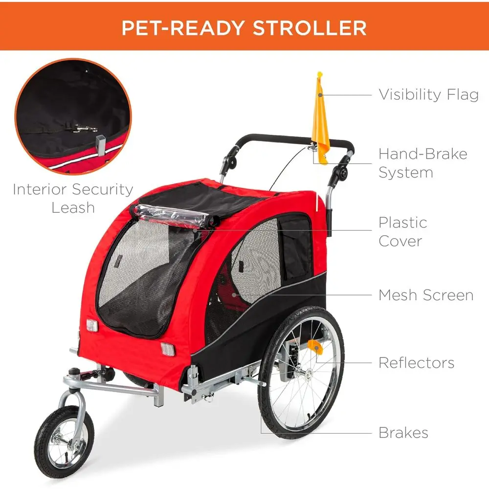 2In1 Dog Bike Trailer Pet Stroller Cycle Carrier WHitch 4 | PricZone 2 In 1 Dog Bike Trailer Pet Stroller Cycle Carrier WHitch 4 | PricZone