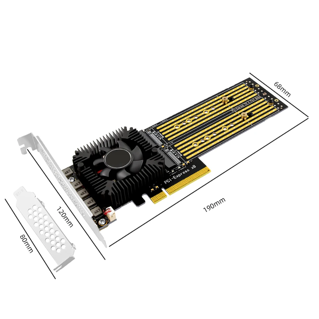 Pcie Expansion Card for Nvme SSD Array Adapter with 4 Ports 14