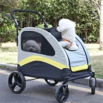 Premium Dog Stroller Pram 4 Wheel Foldable Cart Travel Walk 5 | PricZone