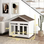 L Dog House Outdoor Indoor Wooden Kennel for Small 6 | PricZone