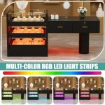Modern Reception Desk with LED Light and Drawers 3 | PricZone