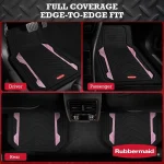 Heavy Duty All Weather Car Mats Set with Pink Inserts 6 | PricZone