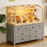 Large Wooden Hamster Cage Clear Tempered Glass Pet Small 3 | PricZone Large Wooden Hamster Cage Clear Tempered Glass Pet Small 3 | PricZone