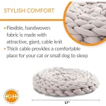 Knitted Cat Bed Round Lexible Pet Gray 17 X 4 Inches 3 | PricZone